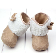 0-12M Cute Newborn Baby Girls Soft Sole High Boots Bow Cotton Warm Walking Shoes HT UBY