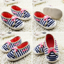 0-12M Newborn Baby Girl Shoes Bow Striped Soft Sole Princess Toddler Infant ShoesNEW UBY