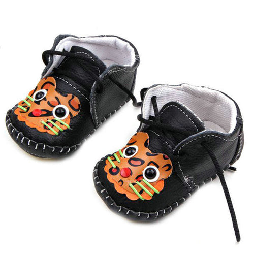 0-12M PU Leather Baby Shoes Toddler Kids Boy Girls Lace-Up Antislip First Walker ShoesUBY