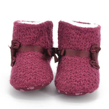 0-18 Month Baby Girls Knitted Snow Boots Warm Fleece Crib Shoes Soft Prewalkers UBY