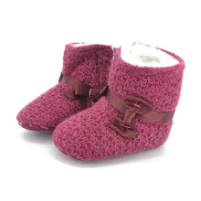 0-18 Month Baby Girls Knitted Snow Boots Warm Fleece Crib Shoes Soft Prewalkers UBY