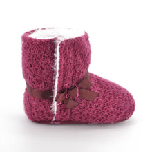 0-18 Month Baby Girls Knitted Snow Boots Warm Fleece Crib Shoes Soft Prewalkers UBY