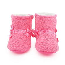 0-18 Month Baby Girls Knitted Snow Boots Warm Fleece Crib Shoes Soft Prewalkers UBY