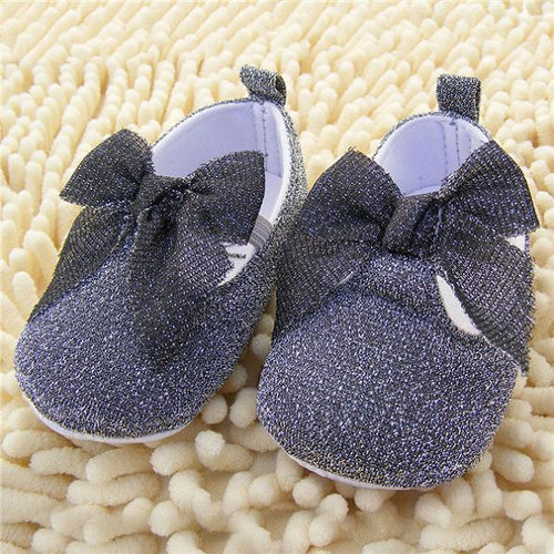 0-18M 3 Colors Newborn Toddler Girls Crib Shoes Baby Silk Ribbon Bowknot Shoes First WalkersUBY