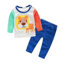 0-4 Years Baby Boy Girls 2 Pieces Sets Long Sleeve T-Shirt and Pants Animal Print Clothes UBY