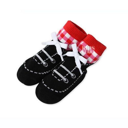 0-4 Years Baby Kids Infant Cotton Shoelaces Anti Slip Trainer Socks Booties Socks UBY