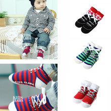 0-4 Years Baby Kids Infant Cotton Shoelaces Anti Slip Trainer Socks Booties Socks UBY