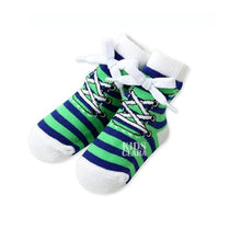 0-4 Years Baby Kids Infant Cotton Shoelaces Anti Slip Trainer Socks Booties Socks UBY