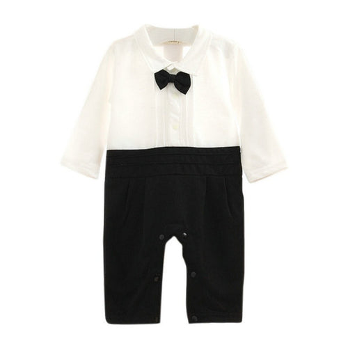 0-4T Kids Baby Boys Clothing Set Gentleman Romper Jumpsuit Bodysuit Coats Clothes 2PCS Outfit UBY