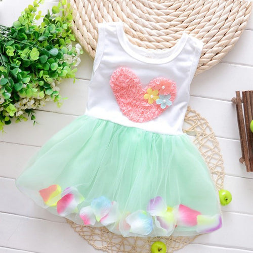 0-4Y Baby Kids Girls Dress Sleeveless Toddler Princess Party Tutu Summer Casual Floral Dress UBY