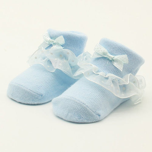 0-6 Months Toddlers Infants Cotton Ankle Socks Baby Girls Princess Bowknots Socks UBY