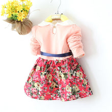 1-5Y Kids Baby Girls Princess Long Sleeve Pleat Floral Bow Mini Dress Party Tutu Dresses UBY