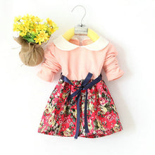 1-5Y Kids Baby Girls Princess Long Sleeve Pleat Floral Bow Mini Dress Party Tutu Dresses UBY