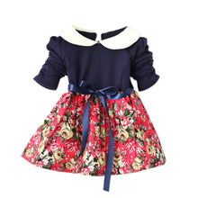 1-5Y Kids Baby Girls Princess Long Sleeve Pleat Floral Bow Mini Dress Party Tutu Dresses UBY