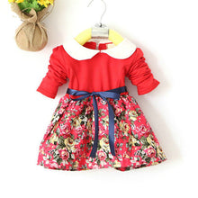 1-5Y Kids Baby Girls Princess Long Sleeve Pleat Floral Bow Mini Dress Party Tutu Dresses UBY