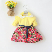 1-5Y Kids Baby Girls Princess Long Sleeve Pleat Floral Bow Mini Dress Party Tutu Dresses UBY