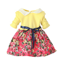 1-5Y Kids Baby Girls Princess Long Sleeve Pleat Floral Bow Mini Dress Party Tutu Dresses UBY