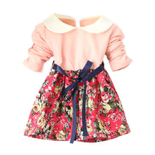 1-5Y Kids Baby Girls Princess Long Sleeve Pleat Floral Bow Mini Dress Party Tutu Dresses UBY