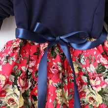 1-5Y Kids Baby Girls Princess Long Sleeve Pleat Floral Bow Mini Dress Party Tutu Dresses UBY