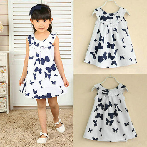 1-5Years Princess Baby Girls Dress Kids Print Sweet One-piece Dresss  UBY