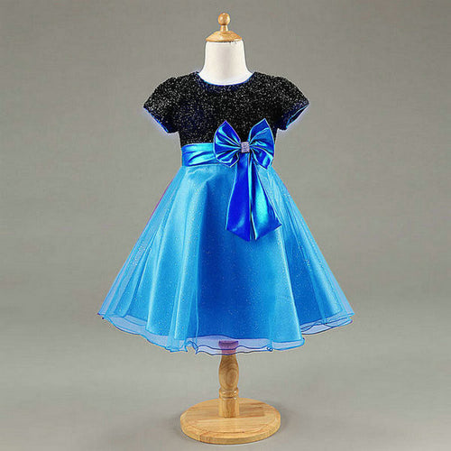 1-7Years Kids Girl Princess Bow Tutu Dress Baby Wedding Party Pageant Tulle Dresses  UBY