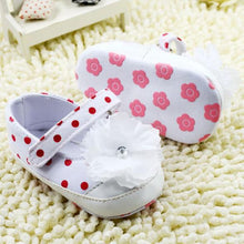 1 Pair Baby Girls Polka Dot Flower Soft Sole Crib Shoes Prewalker First Walkers UBY