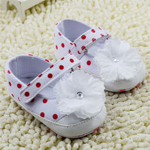 1 Pair Baby Girls Polka Dot Flower Soft Sole Crib Shoes Prewalker First Walkers UBY