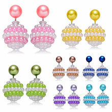 1 Pair Colorful Fashion 206 New Women Cool Jewelry Double Sided Pearl Beads Earrings Ear Studs UBY
