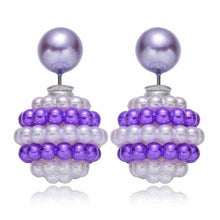 1 Pair Colorful Fashion 206 New Women Cool Jewelry Double Sided Pearl Beads Earrings Ear Studs UBY