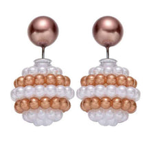 1 Pair Colorful Fashion 206 New Women Cool Jewelry Double Sided Pearl Beads Earrings Ear Studs UBY