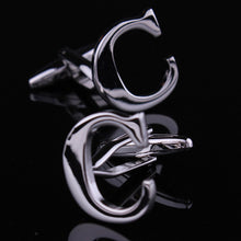 1 Pair Silver Letter A To Z Wedding Cufflinks For Men's French Nail Sleeve Shirt UBY
