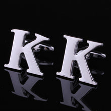 1 Pair Silver Letter A To Z Wedding Cufflinks For Men's French Nail Sleeve Shirt UBY