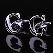 1 Pair Silver Letter A To Z Wedding Cufflinks For Men's French Nail Sleeve Shirt UBY