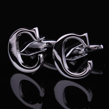 1 Pair Silver Letter A To Z Wedding Cufflinks For Men's French Nail Sleeve Shirt UBY