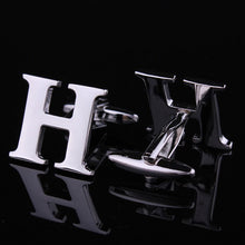 1 Pair Silver Letter A To Z Wedding Cufflinks For Men's French Nail Sleeve Shirt UBY