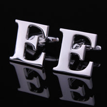 1 Pair Silver Letter A To Z Wedding Cufflinks For Men's French Nail Sleeve Shirt UBY
