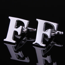 1 Pair Silver Letter A To Z Wedding Cufflinks For Men's French Nail Sleeve Shirt UBY