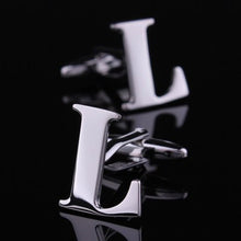 1 Pair Silver Letter A To Z Wedding Cufflinks For Men's French Nail Sleeve Shirt UBY