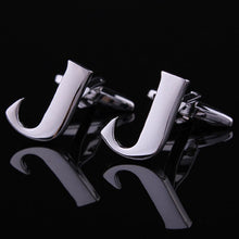1 Pair Silver Letter A To Z Wedding Cufflinks For Men's French Nail Sleeve Shirt UBY