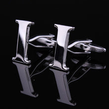 1 Pair Silver Letter A To Z Wedding Cufflinks For Men's French Nail Sleeve Shirt UBY