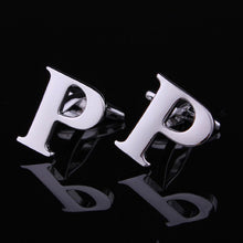1 Pair Silver Letter A To Z Wedding Cufflinks For Men's French Nail Sleeve Shirt UBY