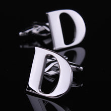 1 Pair Silver Letter A To Z Wedding Cufflinks For Men's French Nail Sleeve Shirt UBY