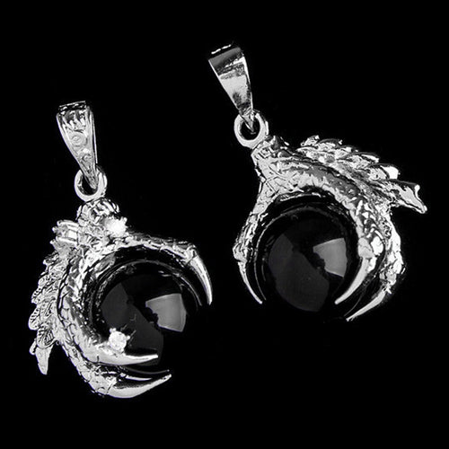 1 Pcs Silver Plated Dragon Claw Wrap Ball Beads Charm Pendant Necklaces Lisa's Store UBY