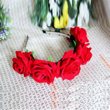 Rose Floral Flower Garland Crown Headband Hair Band Bridal Festival Clip Holiday  UBY