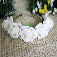 Rose Floral Flower Garland Crown Headband Hair Band Bridal Festival Clip Holiday  UBY