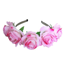 Rose Floral Flower Garland Crown Headband Hair Band Bridal Festival Clip Holiday  UBY