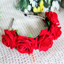 Rose Floral Flower Garland Crown Headband Hair Band Bridal Festival Clip Holiday  UBY