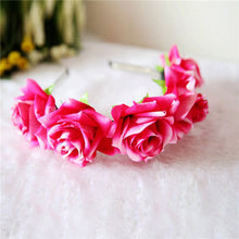 Rose Floral Flower Garland Crown Headband Hair Band Bridal Festival Clip Holiday  UBY