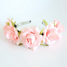 1*Rose Floral Flower Garland Crown Headband Hair Bands Bridal Wreath Festival For Women UBY