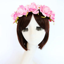 1*Rose Floral Flower Garland Crown Headband Hair Bands Bridal Wreath Festival For Women UBY